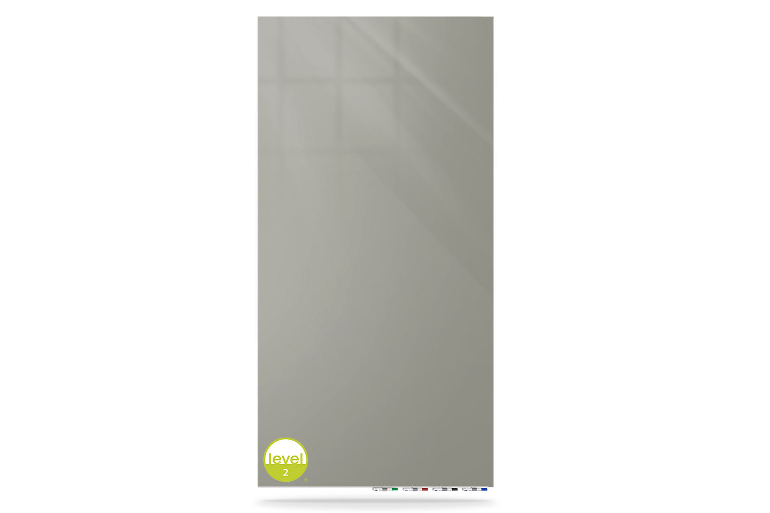 Ghent Aria Low Profile Glassboard, Magnetic, 10'H x 4'W, Vertical, Gray_0