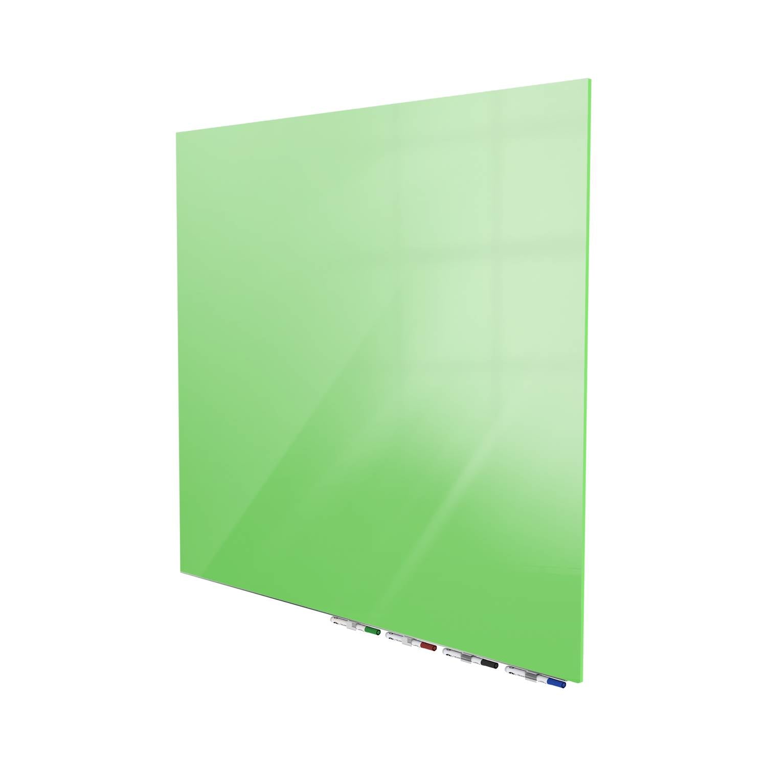 Ghent Aria Low Profile Glassboard, Magnetic, 4'H x 4'W, Square, Green_0