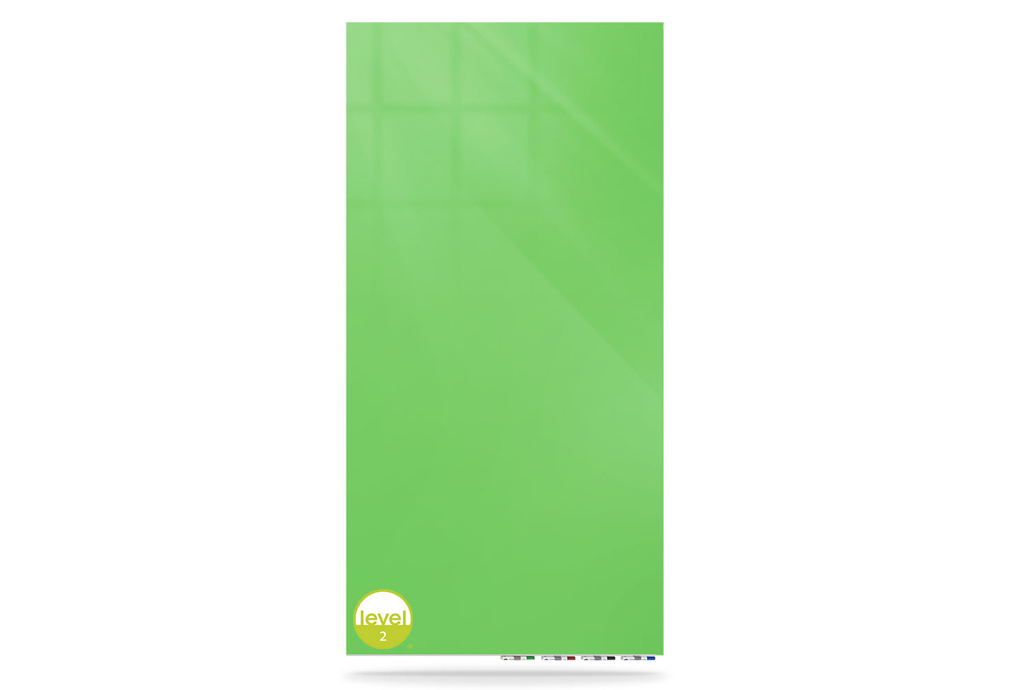 Ghent Aria Low Profile Glassboard, Magnetic, 10'H x 4'W, Vertical, Green_0