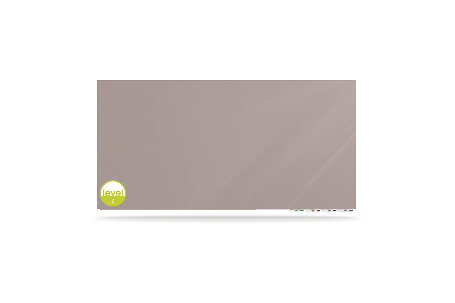 Ghent Aria Low Profile Glassboard, Magnetic, 2'H x 3'W, Horizontal, Lilac Gray_1