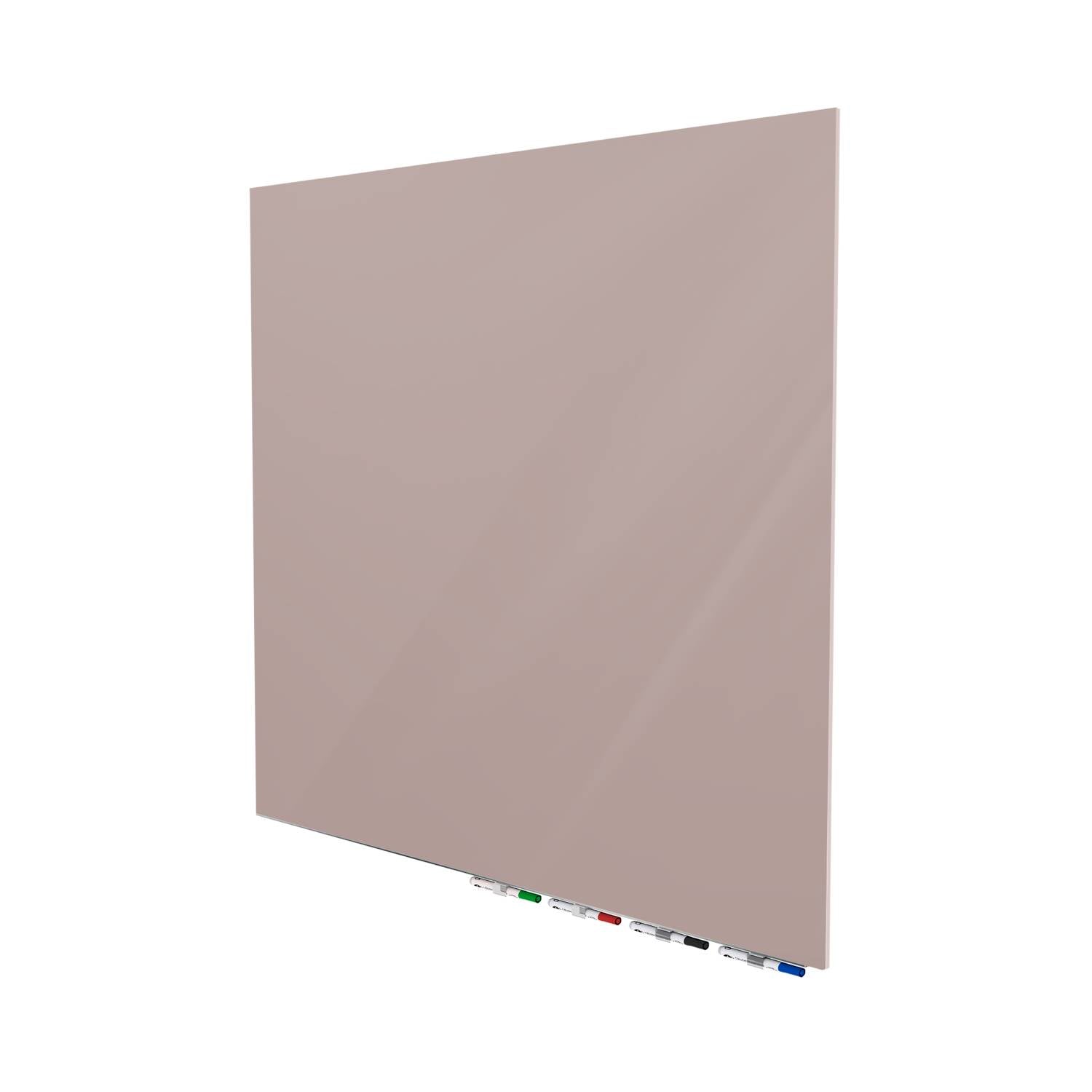 Ghent Aria Low Profile Glassboard, Magnetic, 4'H x 4'W, Square, Lilac Gray_0