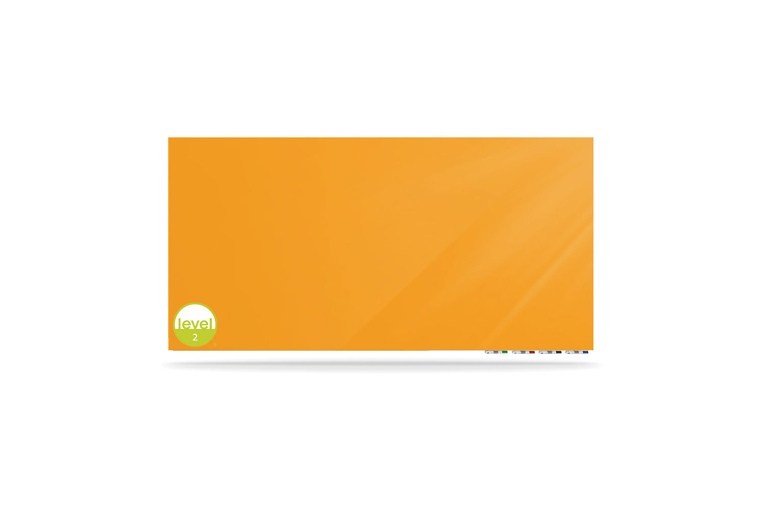 Ghent Aria Low Profile Glassboard, Magnetic, 2'H x 3'W, Horizontal, Marigold_1