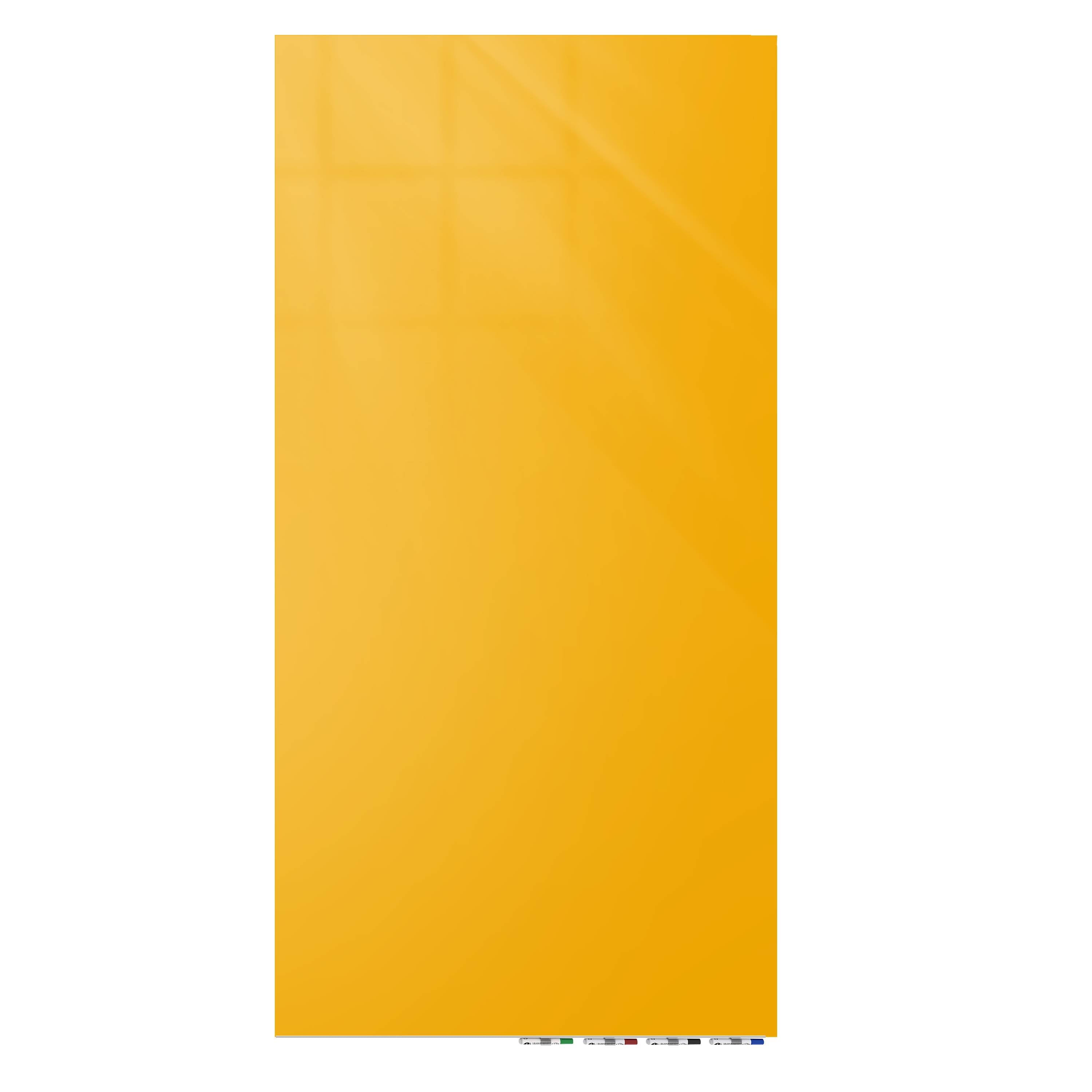 Ghent Aria Low Profile Glassboard, Magnetic, 10'H x 4'W, Vertical, Marigold_0