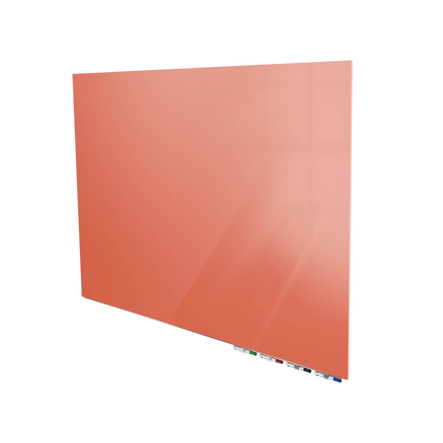 Ghent Aria Low Profile Glassboard, Magnetic, 2'H x 3'W, Horizontal, Peach_1