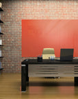 Ghent Aria Low Profile Glassboard, Magnetic, 4'H x 6'W, Horizontal, Peach_3