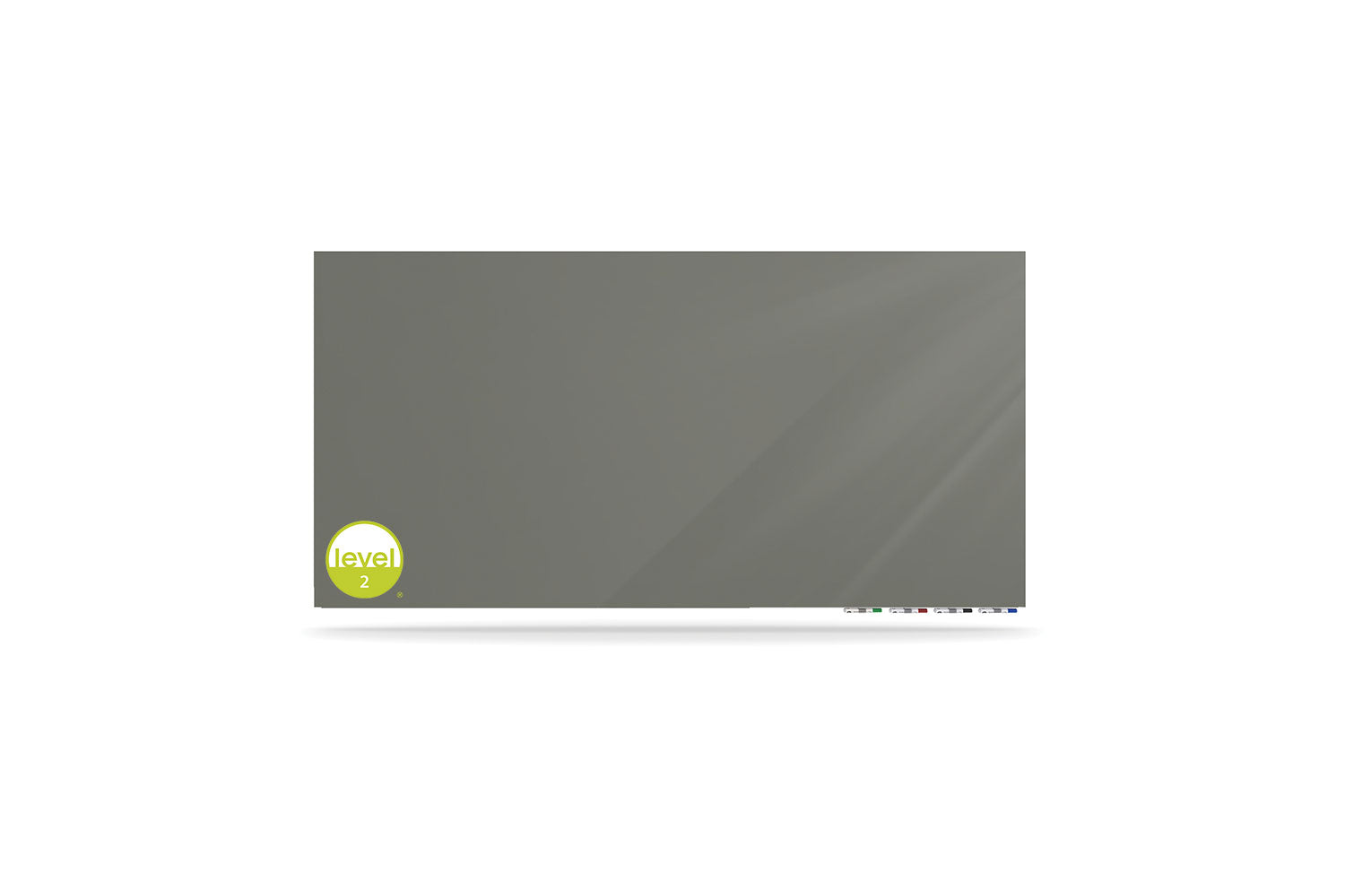 Ghent Aria Low Profile Glassboard, Magnetic, 2'H x 3'W, Horizontal, Smoke_2