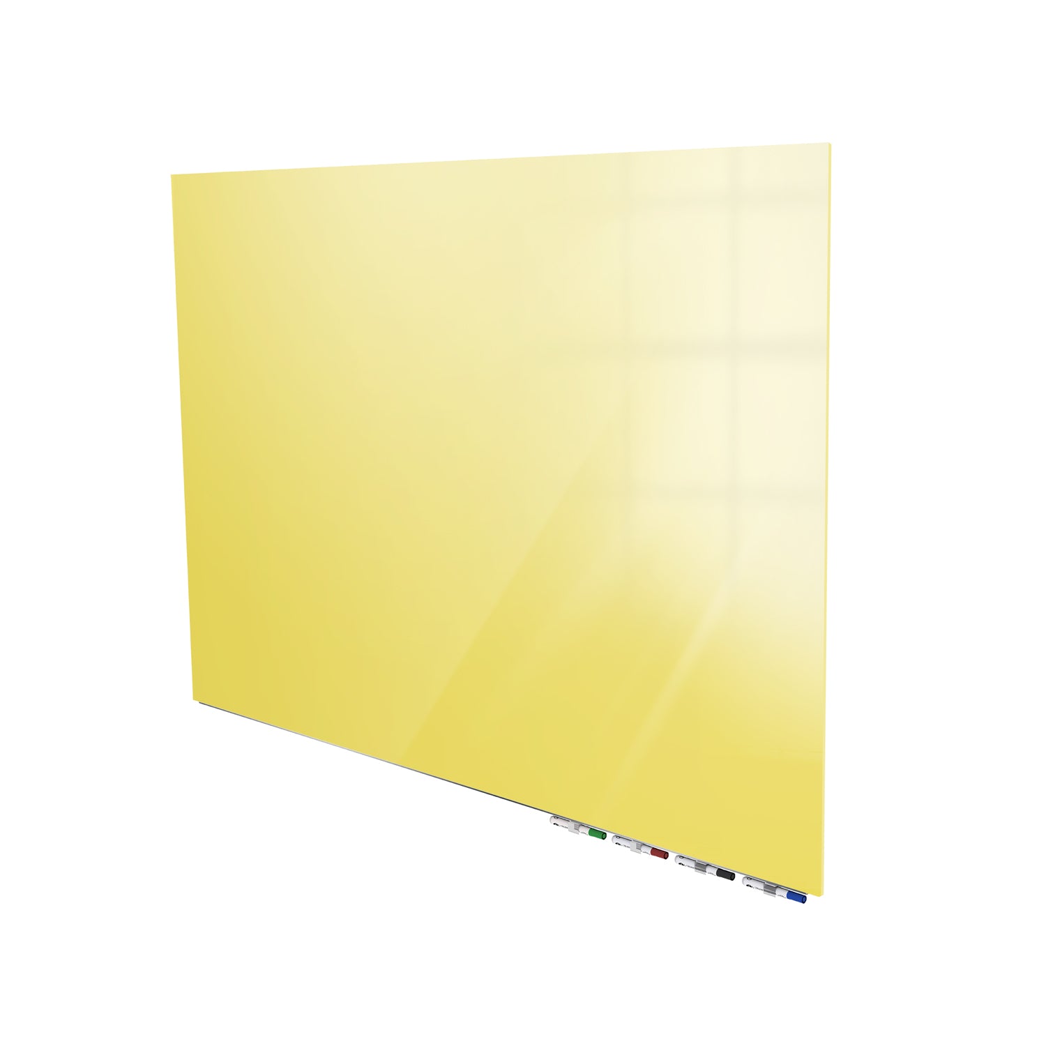 Ghent Aria Low Profile Glassboard, Magnetic, 2'H x 3'W, Horizontal, Yellow_0