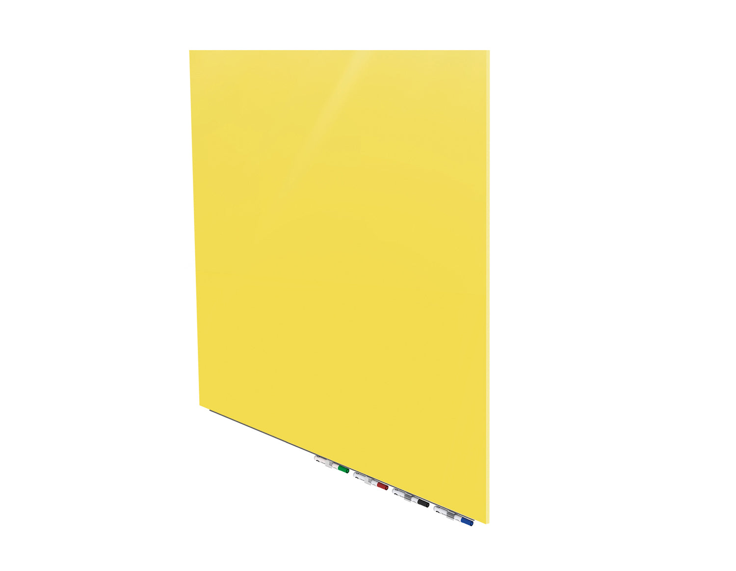 Ghent Aria Low Profile Glassboard, Magnetic, 4'H x 4'W, Square, Yellow_1