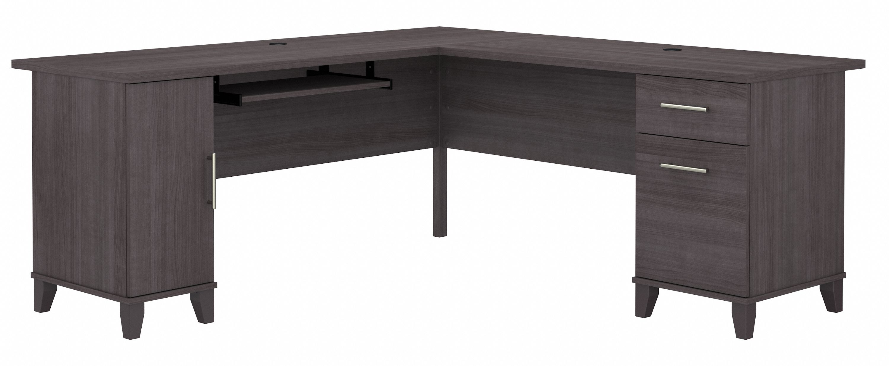 Bush Furniture Somerset 72W L Shaped Desk with Storage | Storm Gray/White_0