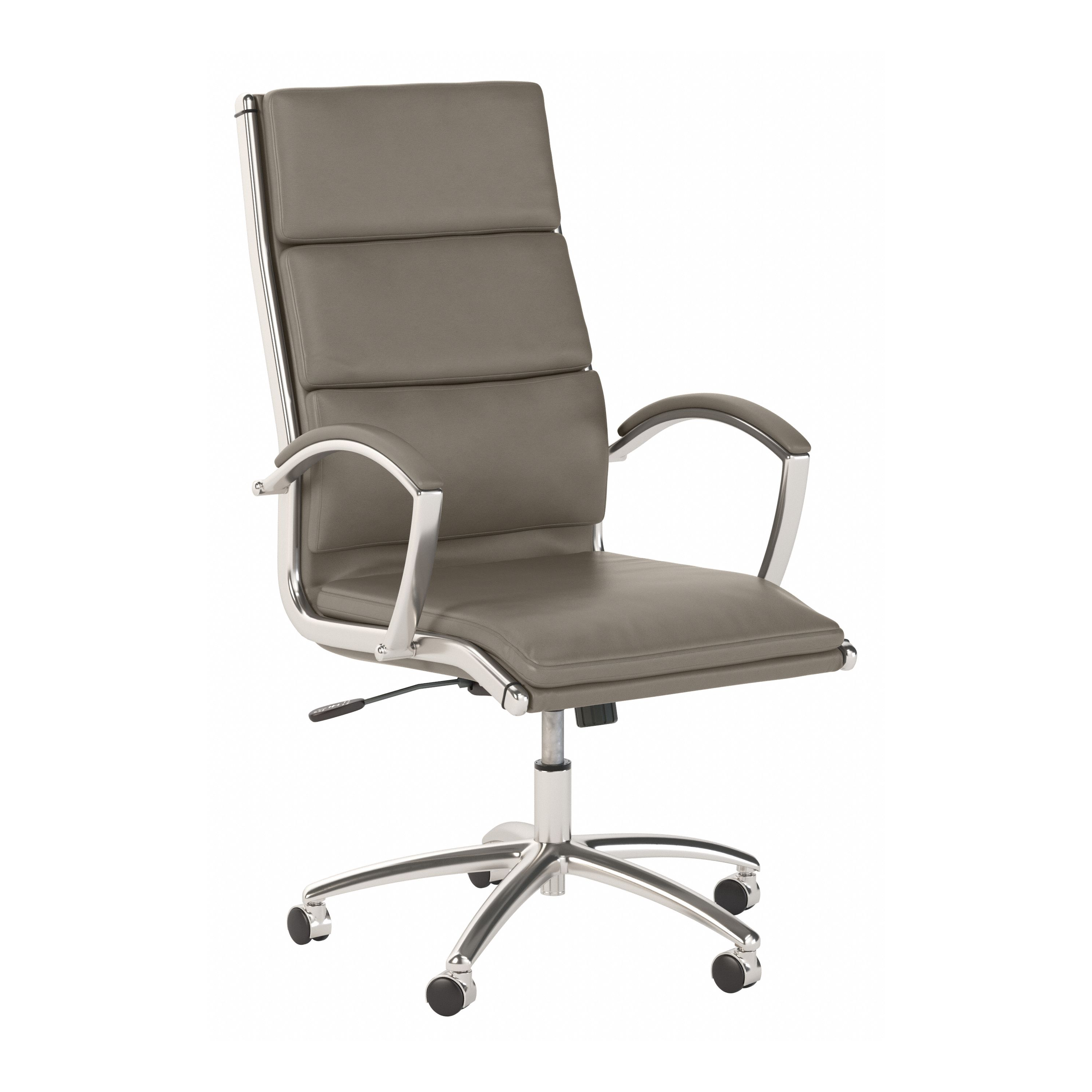 Bush Business Furniture Modelo High Back Leather Executive Office Chair | Washed Gray Leather_0