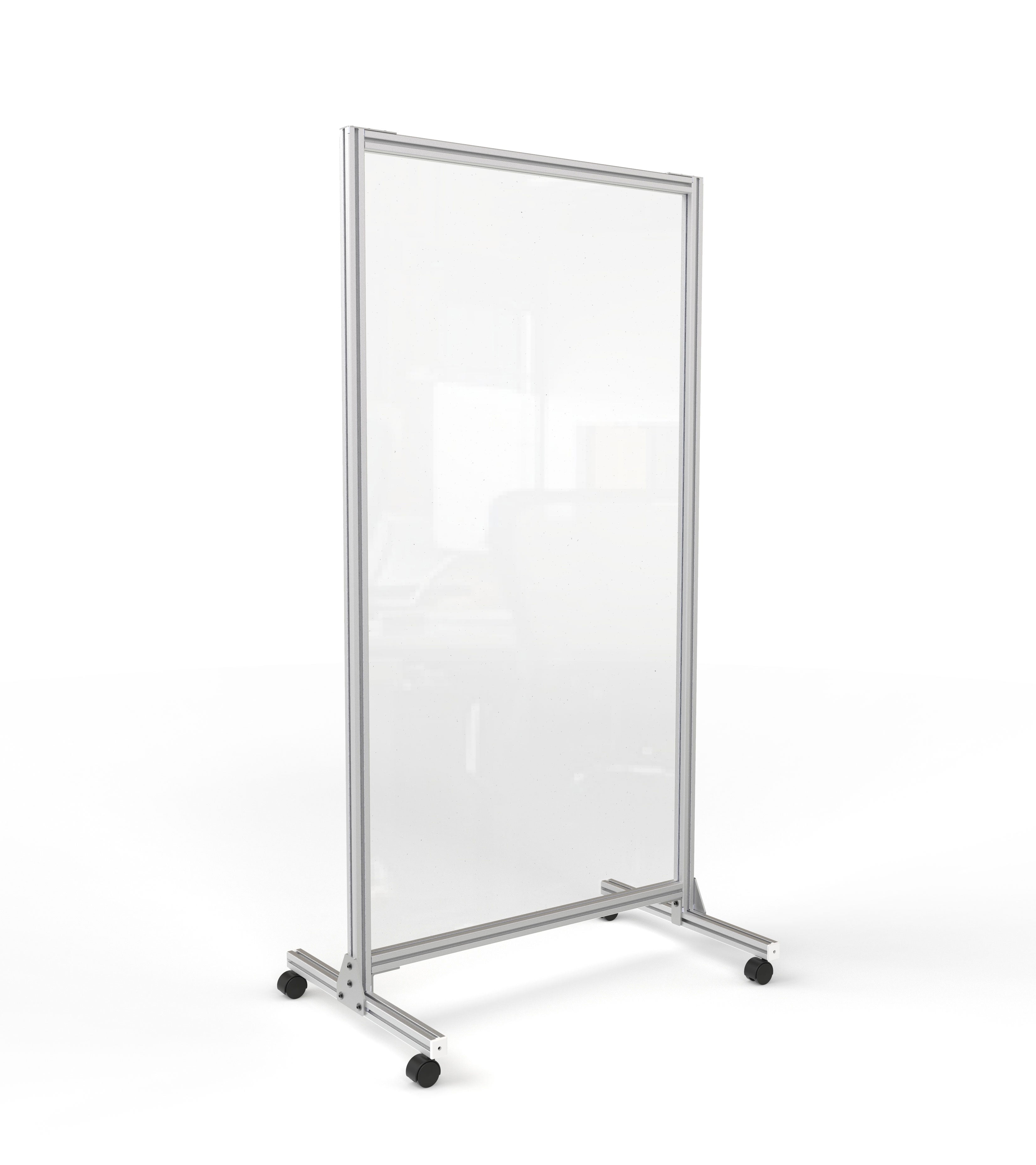 Ghent Glass Mobile Divider, Clear, 74"H x 38"W_0