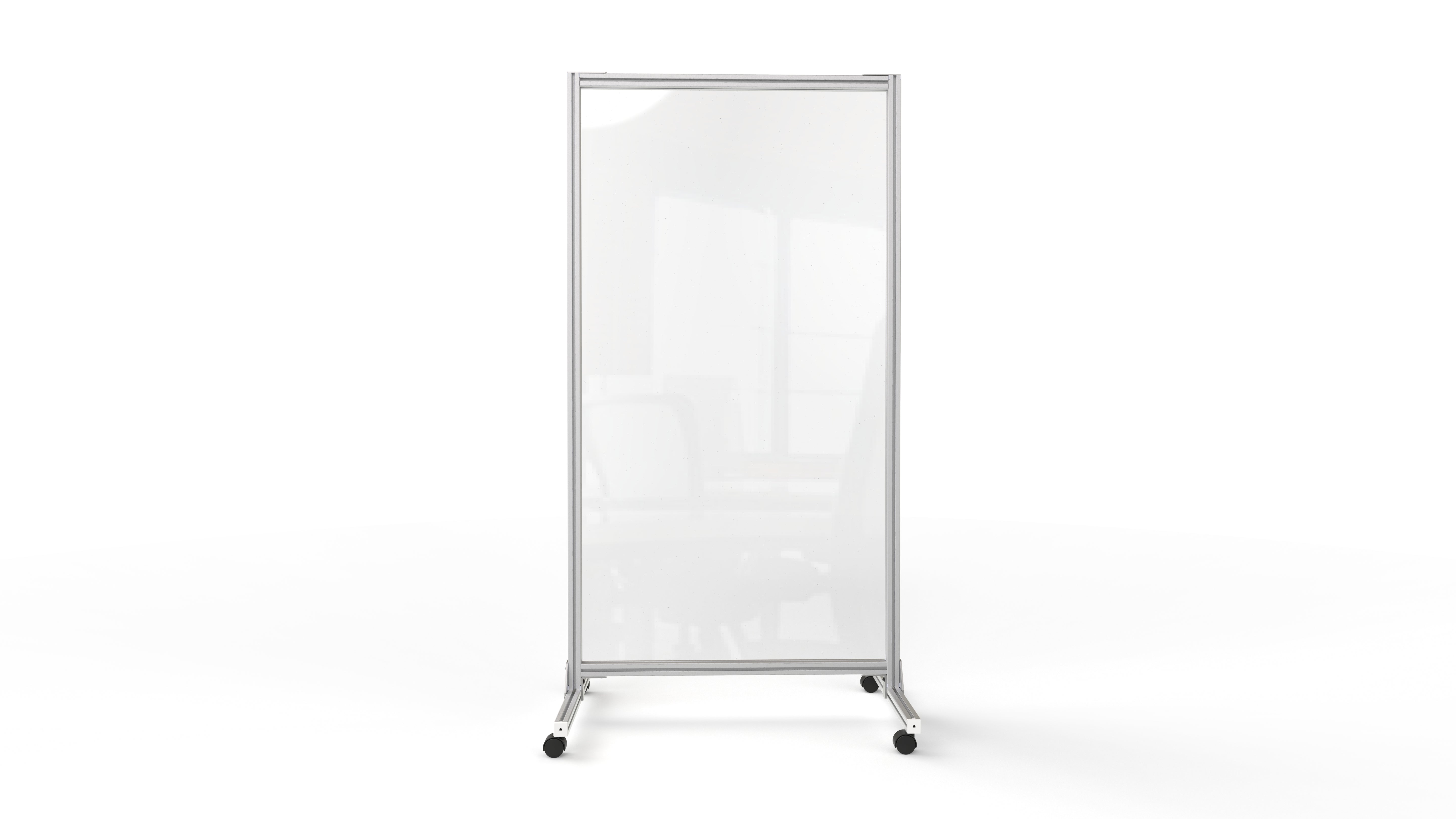 Ghent Glass Mobile Divider, Clear, 74"H x 38"W_1