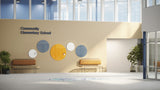 Ghent Coda Low Profile Circular Glassboard, Non-magnetic, Denim, 36" Diameter_1