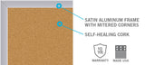 Ghent Natural Cork Bulletin Board w/ Aluminum Frame, 4'H x 4'W_2