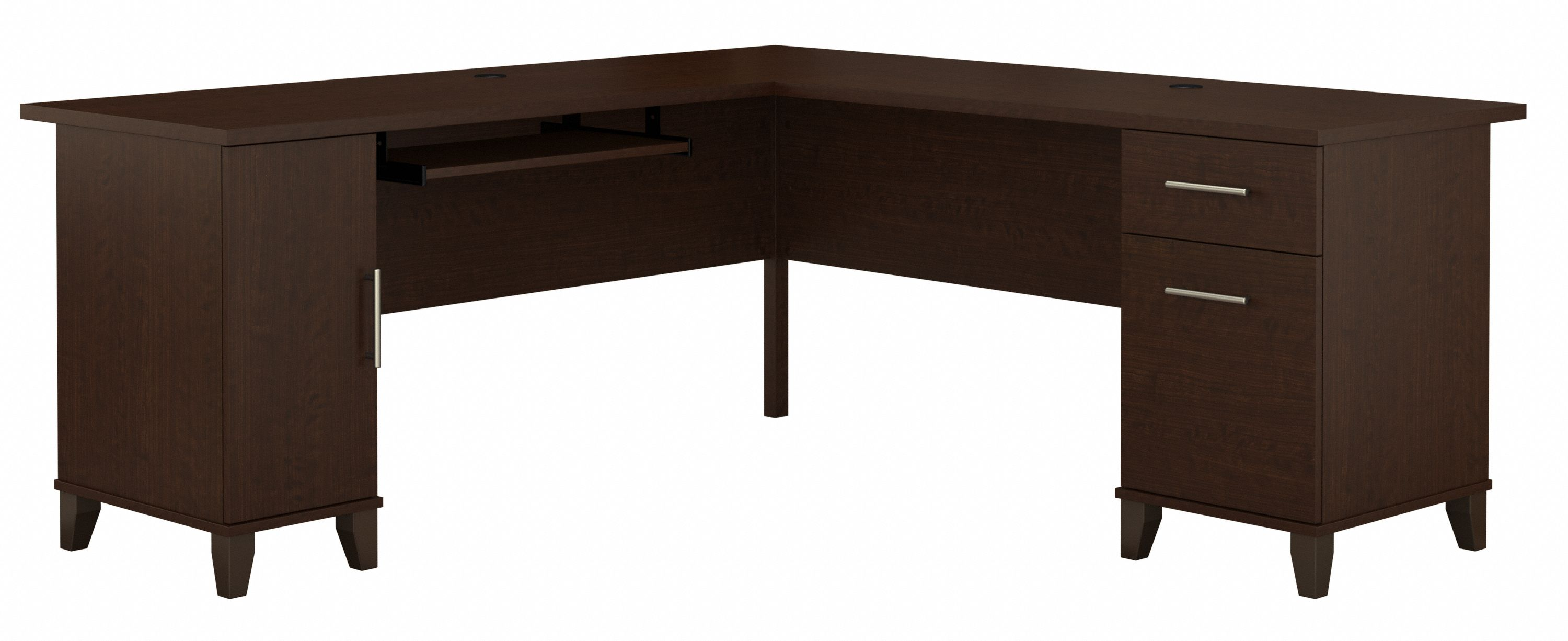 Bush Furniture Somerset 72W L Shaped Desk with Storage | Mocha Cherry/White_0