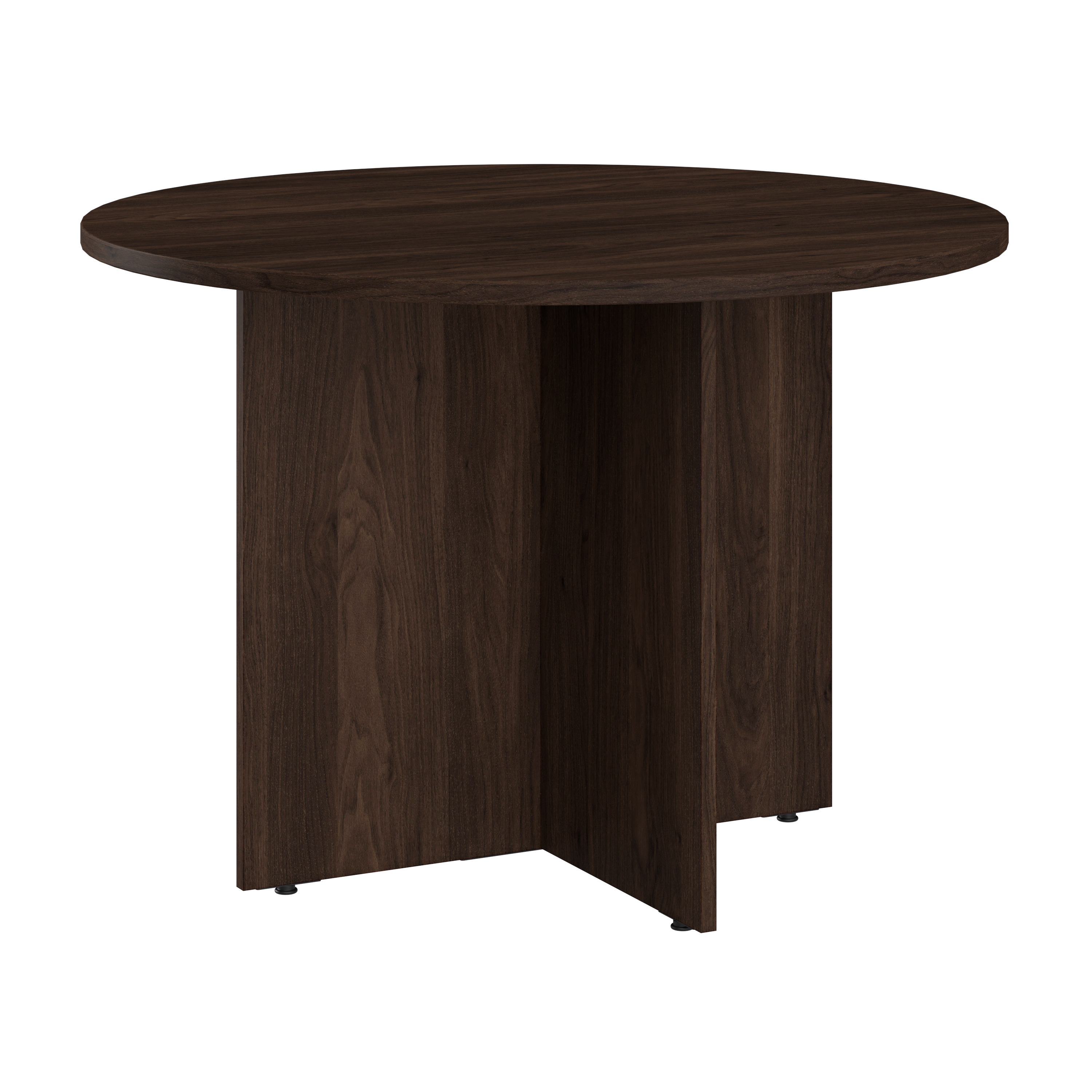 Bush Business Furniture 42W Round Conference Table with Wood Base | Black Walnut_0