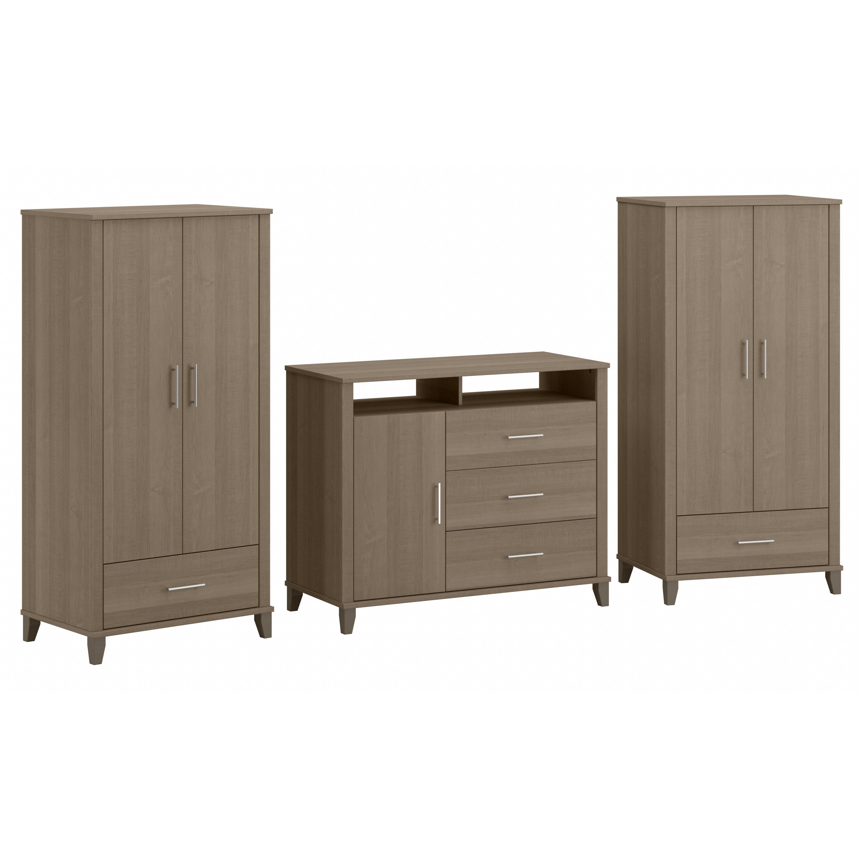 Bush Furniture Somerset Large Armoire Cabinets with Dresser TV Stand | Ash Gray_0