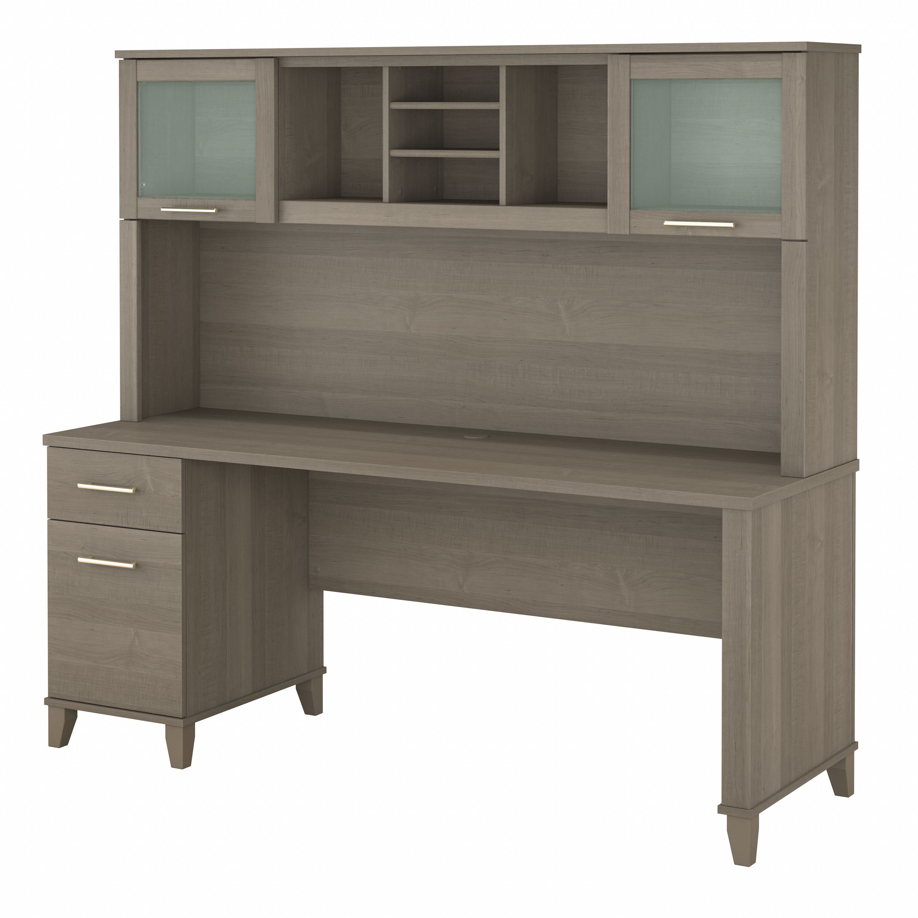 Bush Furniture Somerset 72W Office Desk with Drawers and Hutch | Ash Gray_0