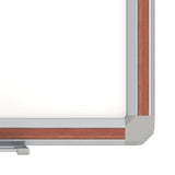 Ghent Porcelain Whiteboard, Magnetic w/ DecoAurora Aluminum Frame, 3'H x 4'W, Cherry_3