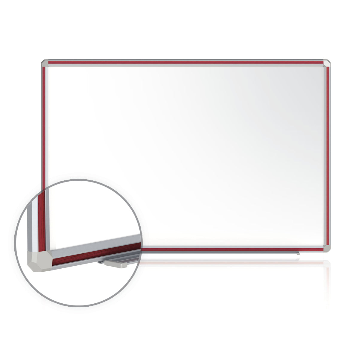 Ghent Porcelain Whiteboard, Magnetic w/ DecoAurora Aluminum Frame, 4'H x 6'W, Cherry_1