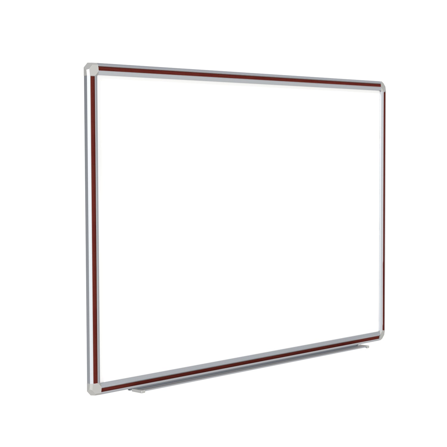 Ghent Porcelain Whiteboard, Magnetic w/ DecoAurora Aluminum Frame, 4'H x 6'W, Mahogany_1