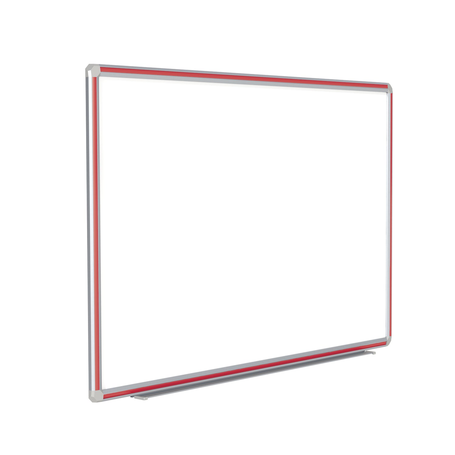 Ghent Porcelain Whiteboard, Magnetic w/ DecoAurora Aluminum Frame, 3'H x 4'W, Red_1