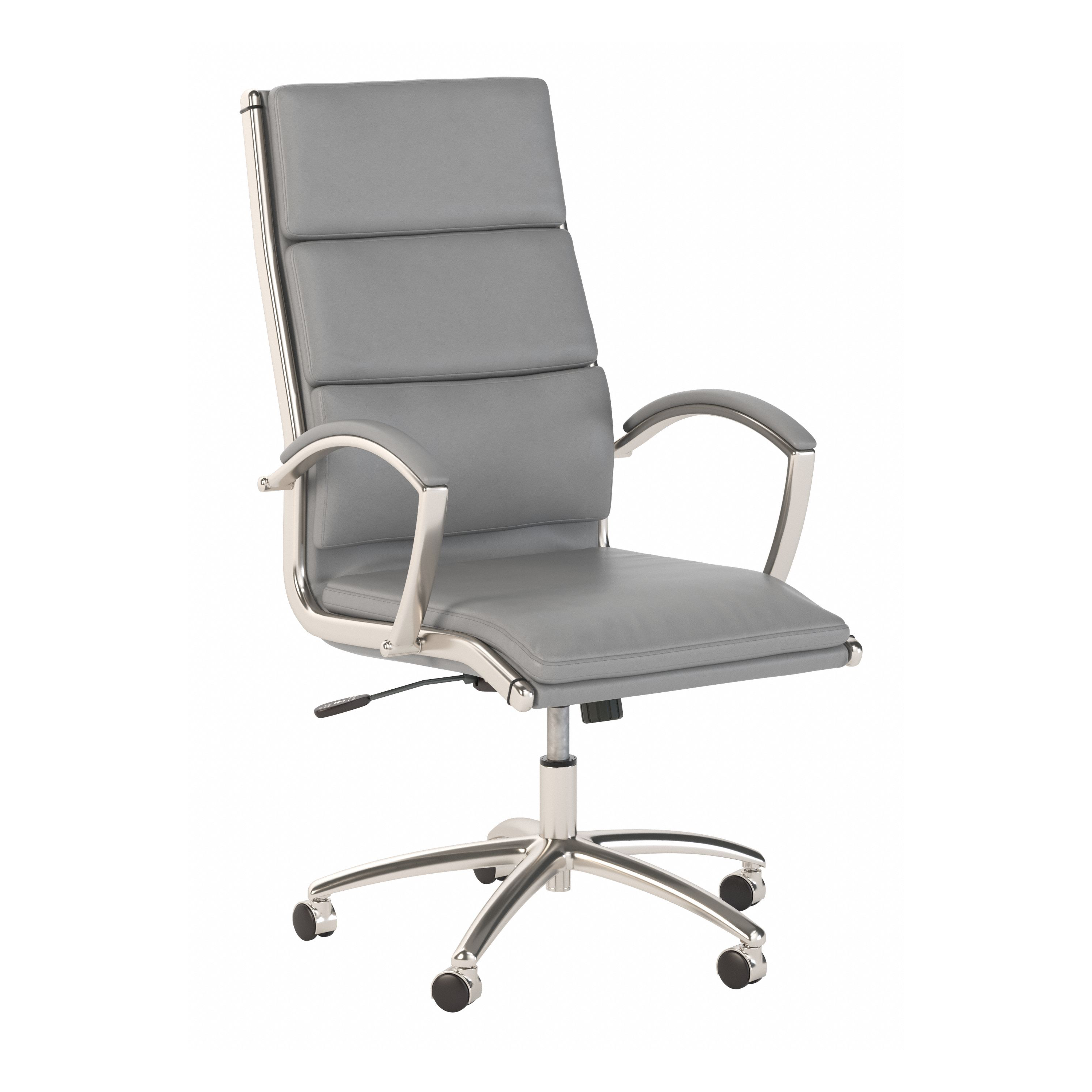 Bush Business Furniture Modelo High Back Leather Executive Office Chair | Light Gray Leather_0