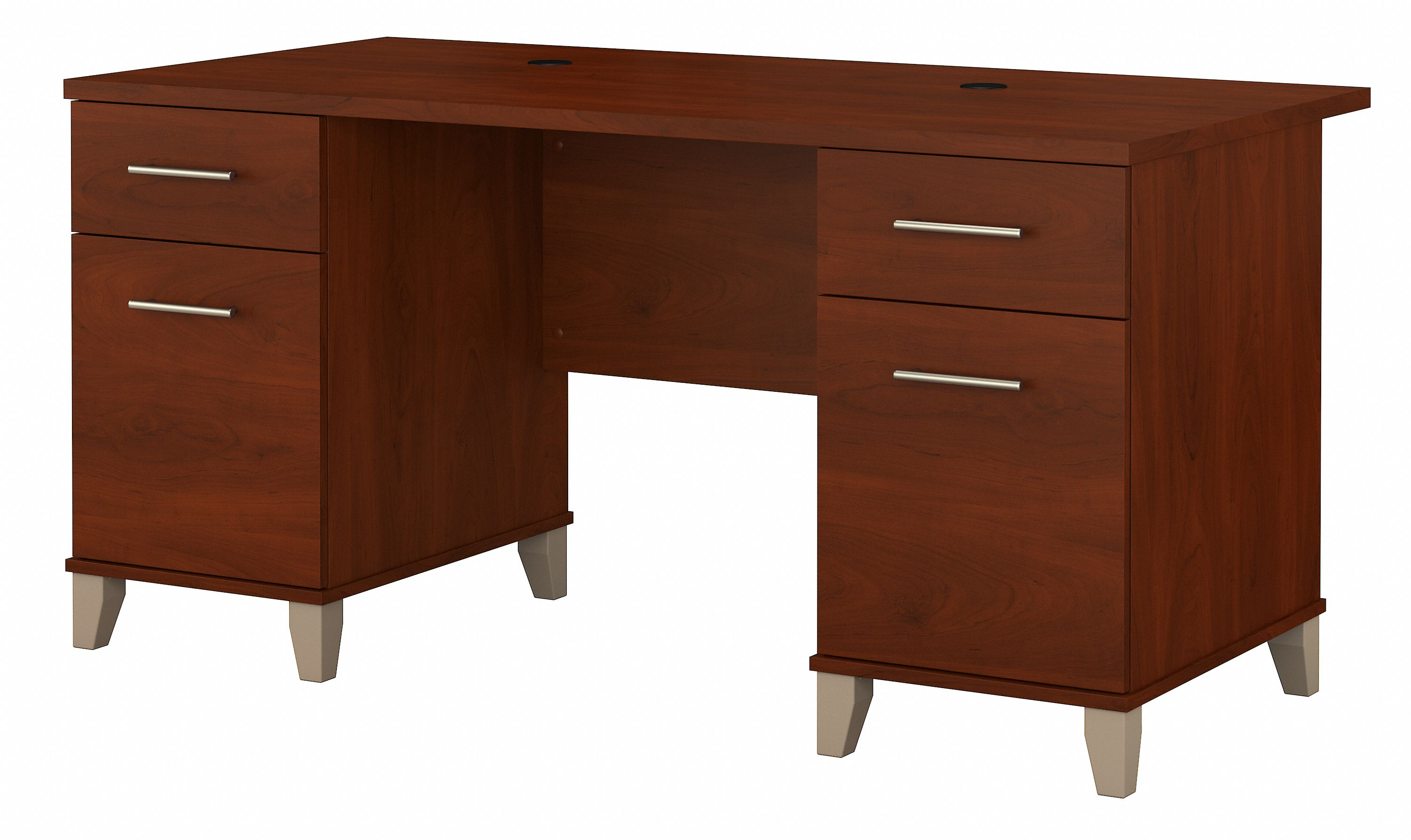 Bush Furniture Somerset 60W Office Desk with Drawers | Hansen Cherry/White_0