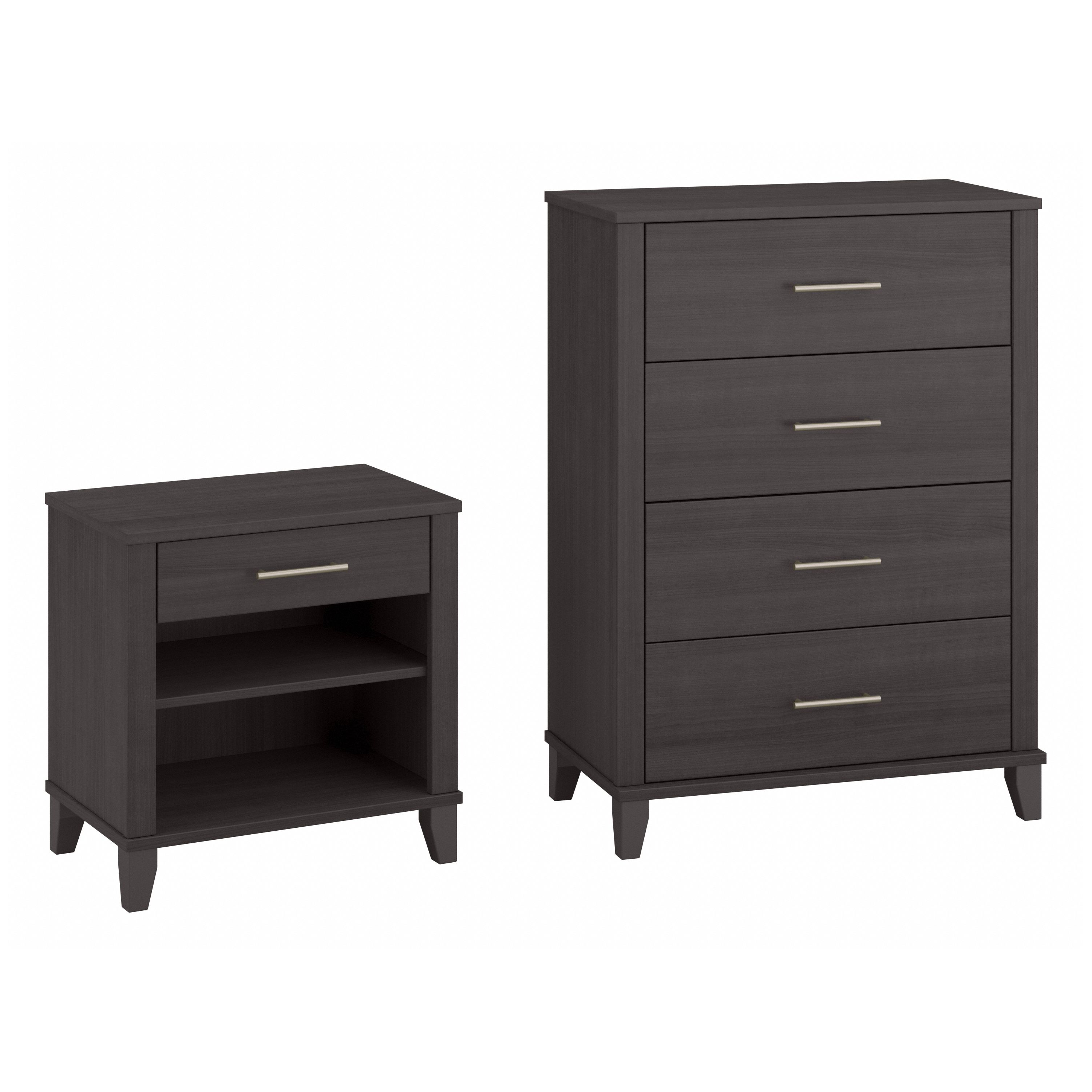 Bush Furniture Somerset Chest of Drawers and Nightstand Set | Storm Gray_0