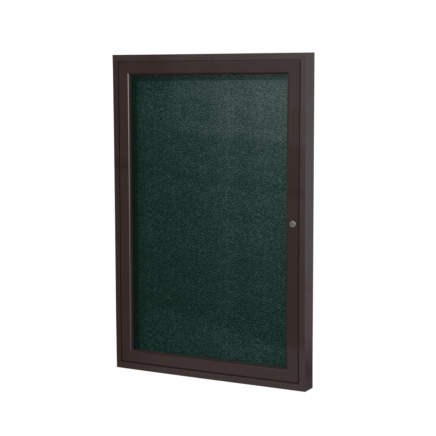 Ghent 1 Door Enclosed Vinyl Bulletin Board w/ Bronze Frame, 36"H x 30"W, Ebony_1