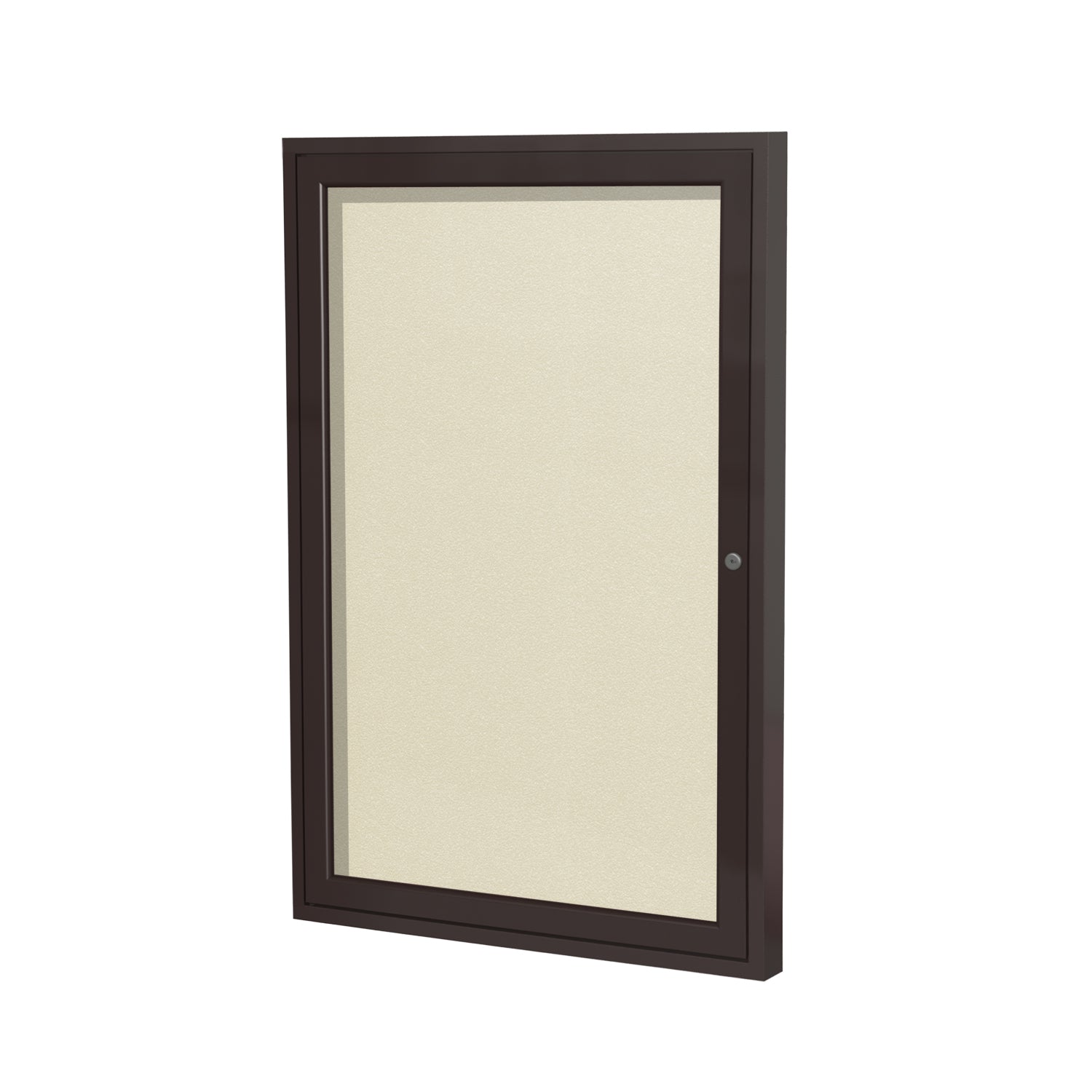 Ghent 1 Door Enclosed Vinyl Bulletin Board w/ Bronze Frame, 3&#39;H x 2&#39;W, Ivory_1