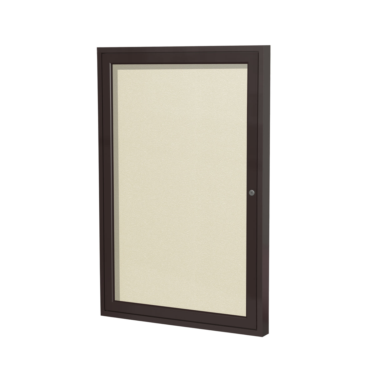 Ghent 1 Door Enclosed Vinyl Bulletin Board w/ Bronze Frame, 3'H x 2'W, Ivory_1