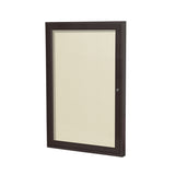 Ghent 1 Door Enclosed Vinyl Bulletin Board w/ Bronze Frame, 3'H x 2'W, Ivory_1