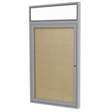 Ghent 1 Door Enclosed Vinyl Bulletin Board w/ Satin Headliner Frame, 3'H x 3'W, Caramel_1