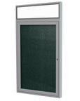 Ghent 1 Door Enclosed Vinyl Bulletin Board w/ Satin Headliner Frame, 3'H x 2'W, Ebony_1