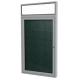 Ghent 1 Door Enclosed Vinyl Bulletin Board w/ Satin Headliner Frame, 3'H x 3'W, Ebony_1