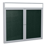 Ghent 2 Door Enclosed Vinyl Bulletin Board w/ Satin Headliner Frame, 4'H x 5'W, Ebony_1