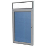 Ghent 1 Door Enclosed Vinyl Bulletin Board w/ Satin Headliner Frame, 3'H x 3'W, Ocean_1