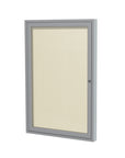 Ghent 1 Door Enclosed Vinyl Bulletin Board w/ Satin Aluminum Frame, 36"H x 30"W, Ivory_1