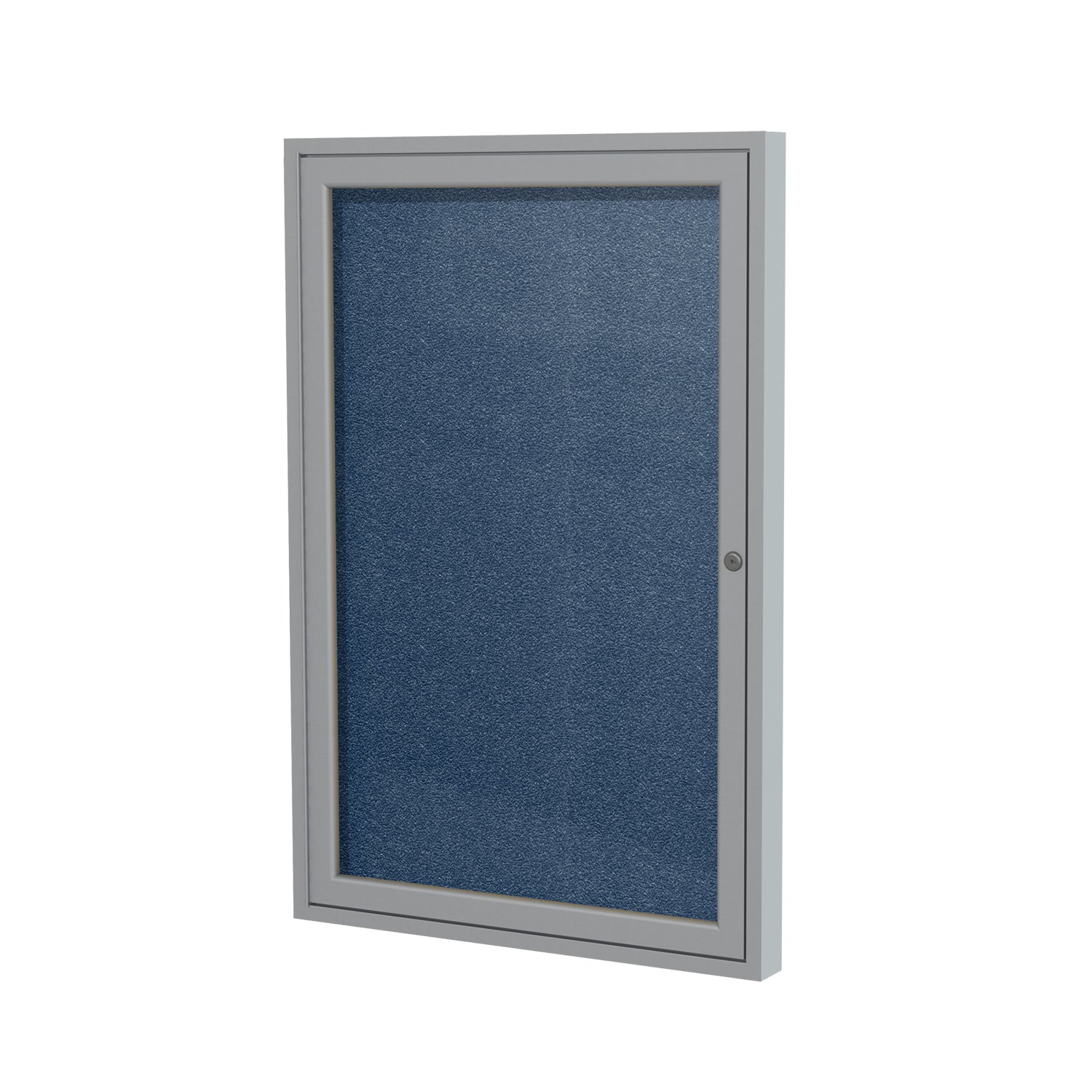 Ghent 1 Door Enclosed Vinyl Bulletin Board w/ Satin Aluminum Frame, 24"H x 18"W, Navy_1