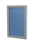 Ghent 1 Door Enclosed Vinyl Bulletin Board w/ Satin Aluminum Frame, 24"H x 18"W, Ocean_1