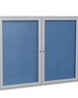 Ghent 2 Door Enclosed Vinyl Bulletin Board w/ Satin Aluminum Frame, 4'H x 5'W, Ocean_1