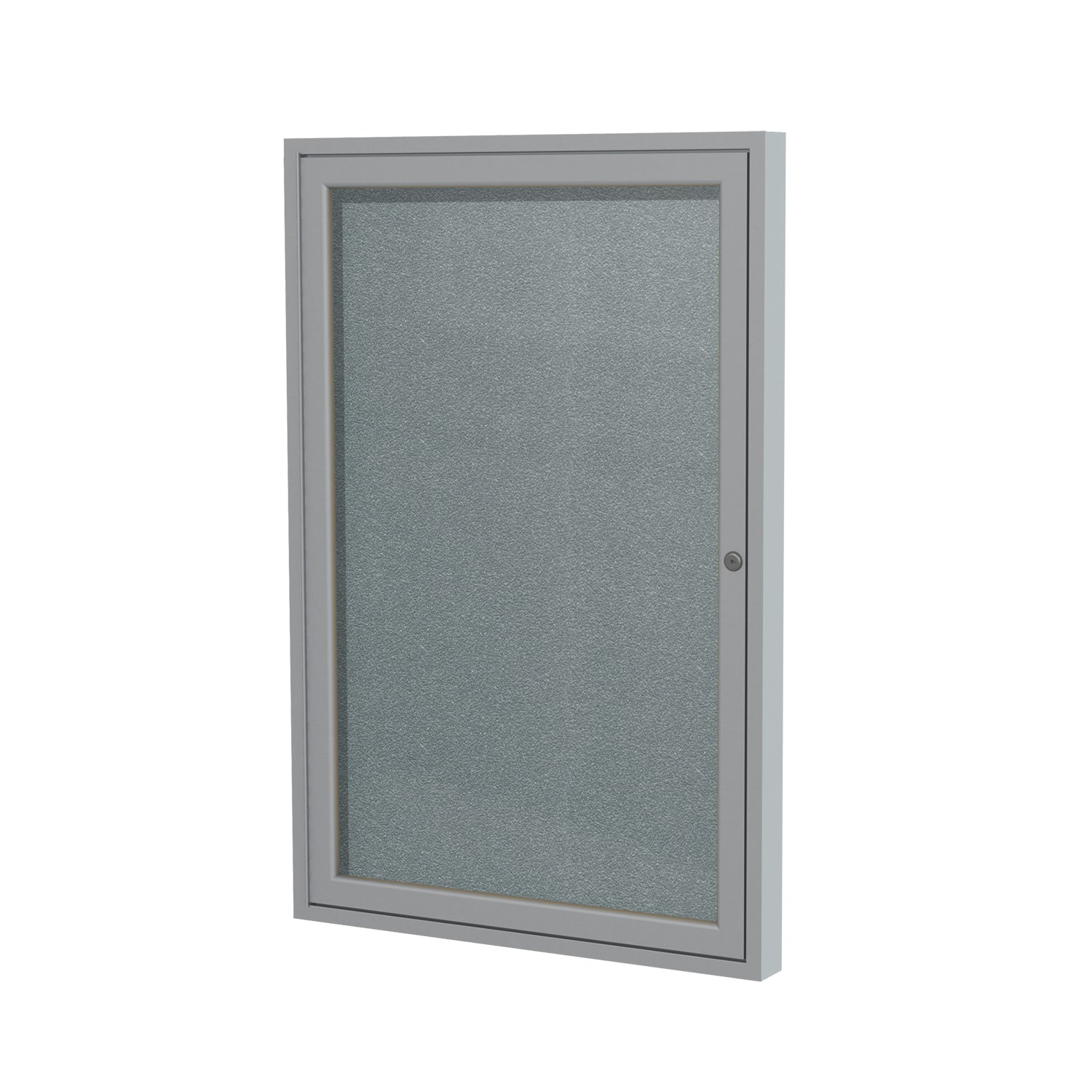 Ghent 1 Door Enclosed Vinyl Bulletin Board w/ Satin Aluminum Frame, 24"H x 18"W, Stone_1