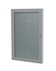 Ghent 1 Door Enclosed Vinyl Bulletin Board w/ Satin Aluminum Frame, 3'H x 2'W, Stone_1