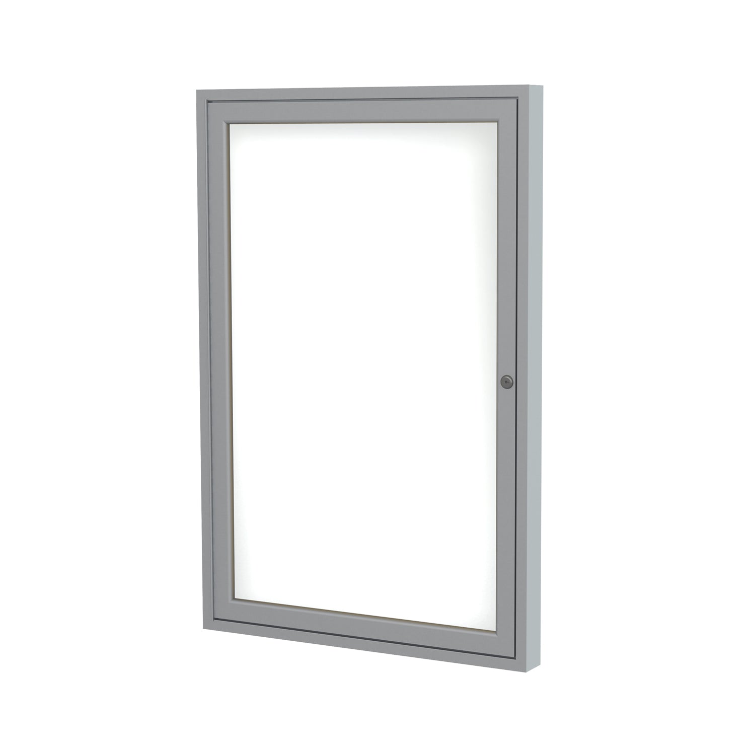 Ghent 1 Door Enclosed Porcelain Whiteboard, Magnetic w/ Satin Aluminum Frame, 24"H x 18"W_0