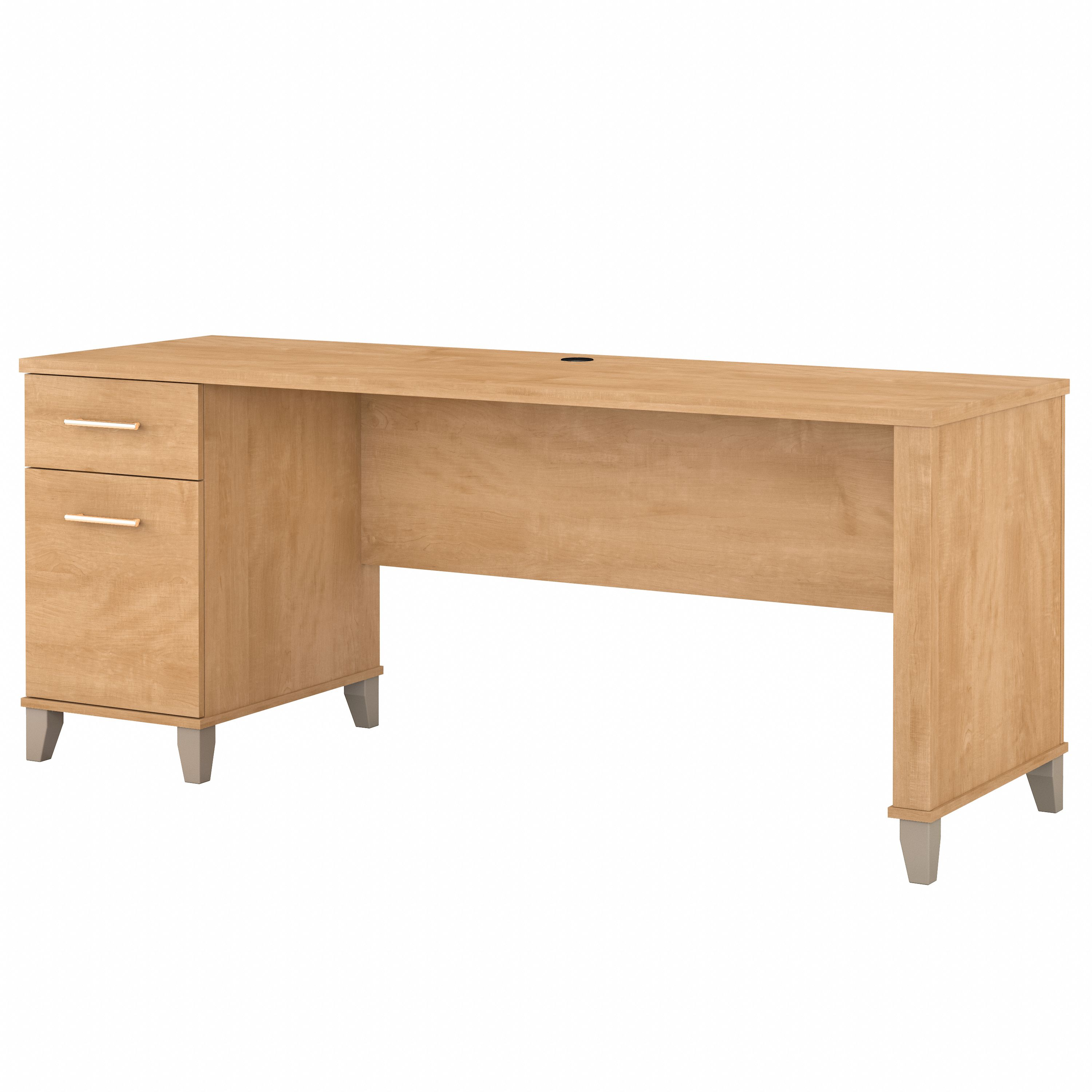 Bush Furniture Somerset 72W Office Desk with Drawers | Maple Cross/White_0