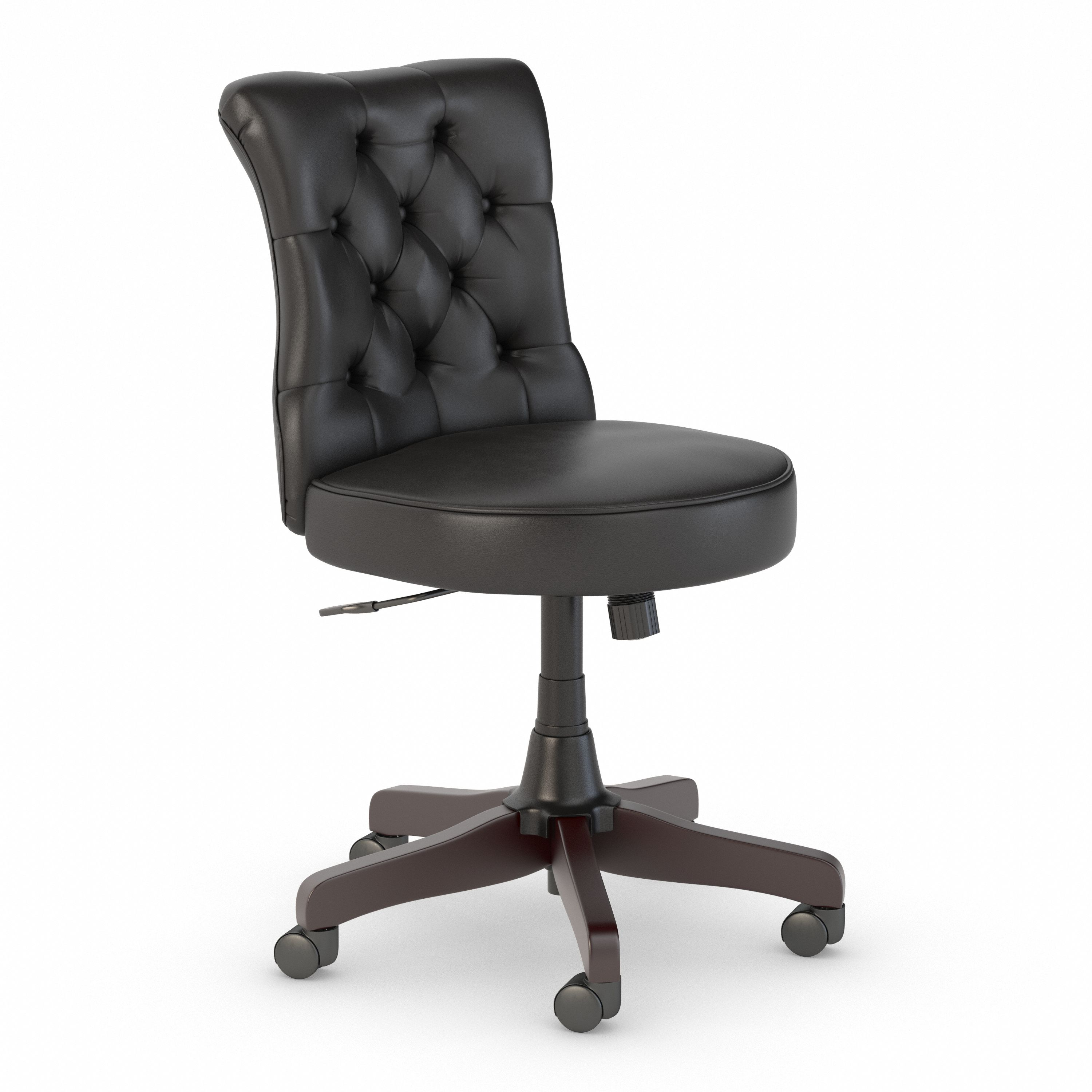 Bush Business Furniture Arden Lane Mid Back Tufted Office Chair | Black Leather_0