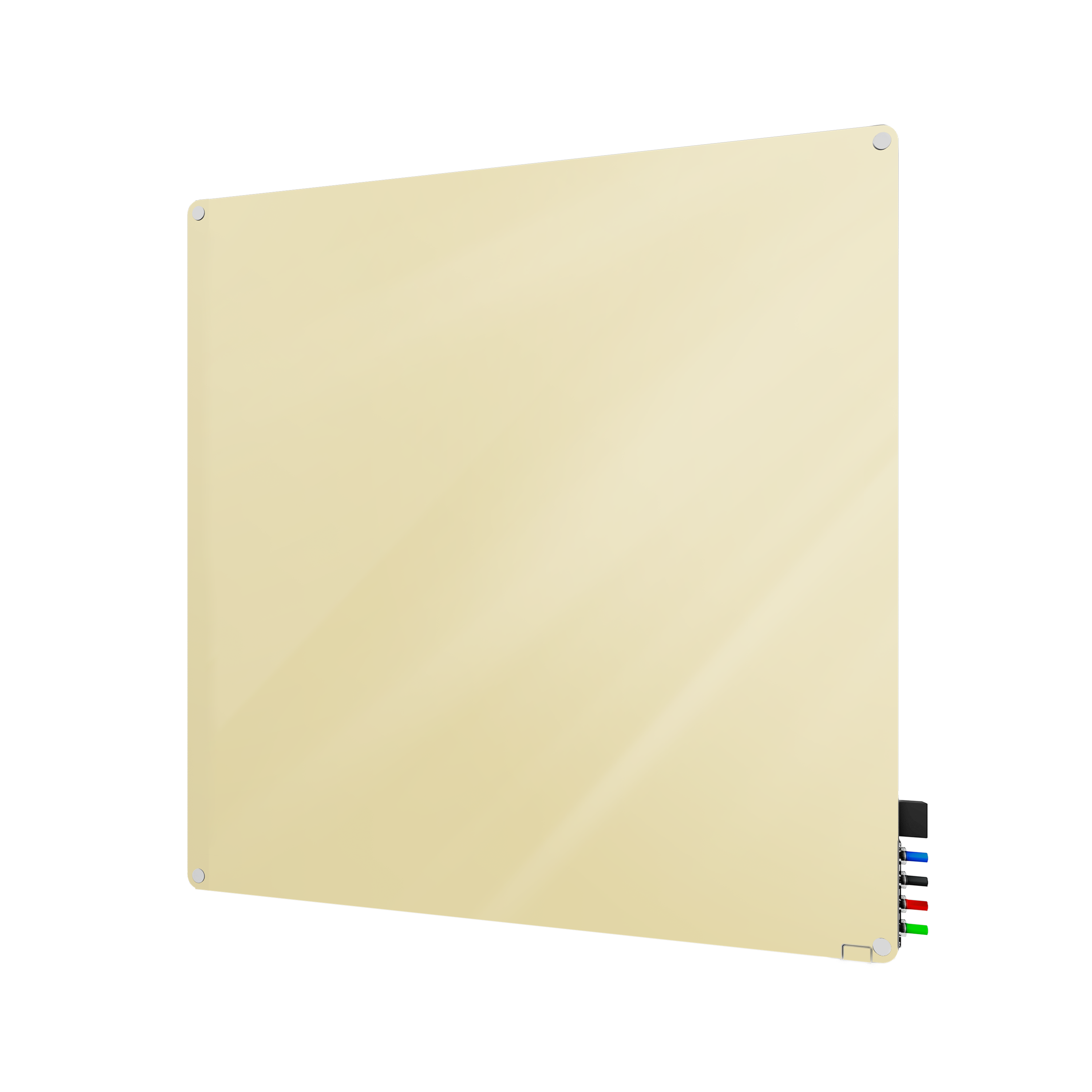 Ghent Harmony Glassboard w/ Standoffs, Non-magnetic, Radius Corners, 4'H x 4'W, Beige_0