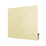 Ghent Harmony Glassboard w/ Standoffs, Non-magnetic, Radius Corners, 4'H x 4'W, Beige_0