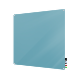 Ghent Harmony Glassboard w/ Standoffs, Non-magnetic, Radius Corners, 4'H x 4'W, Denim_0